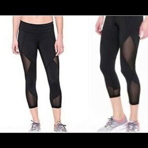 Athleta Aura Sonar Capri Mesh Leggings Geometric Cropped Size XS